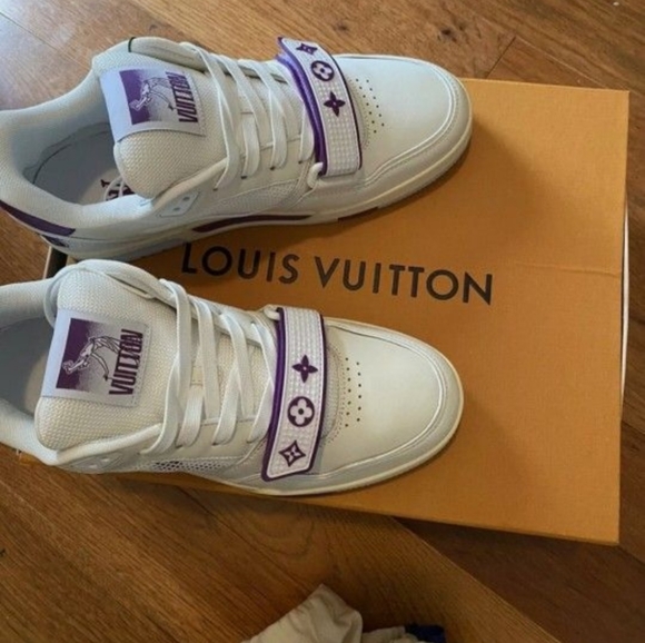 Louis vuitton trainers withe - purple - Picture 4 of 8
